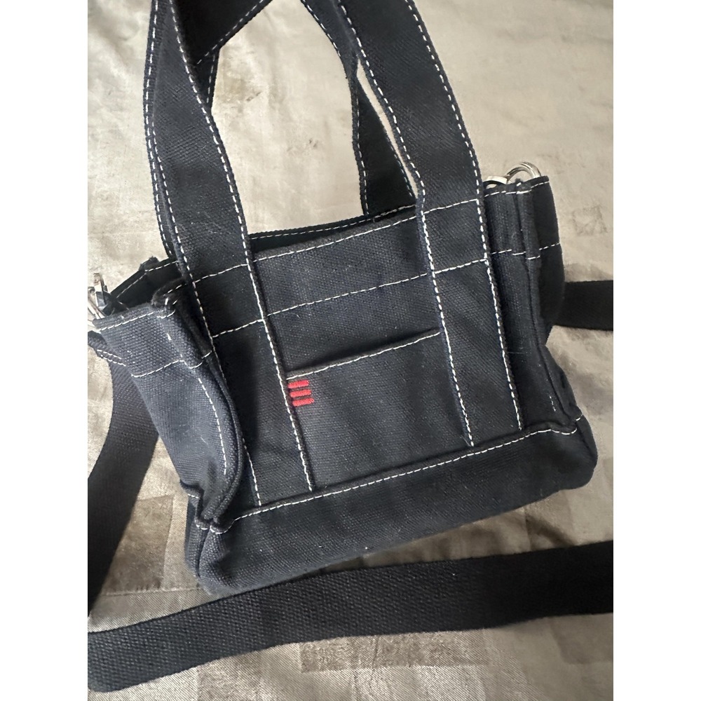 Urban Outfitters BDG Mini‎ Canvas Tote Bag Black White Stitching Crossbody
